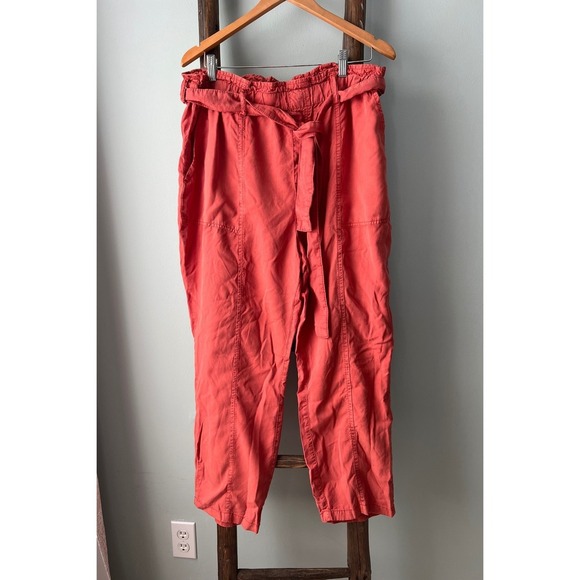 Social Standard By Sanctuary Paper Bag Waist Pants High Rise Coral Size XXL - Picture 1 of 6